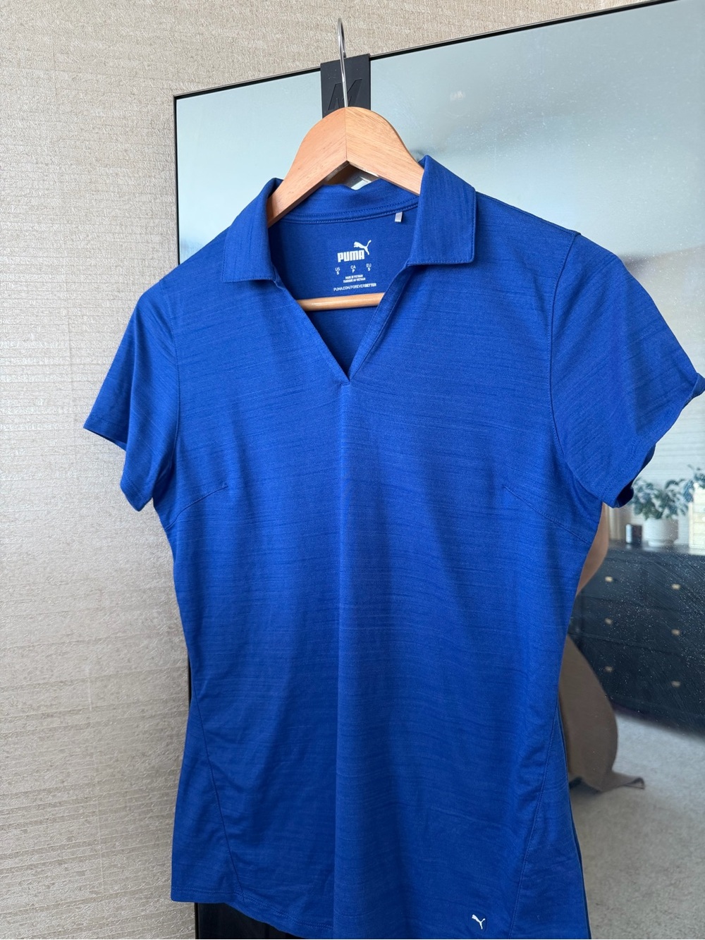 Puma Golf Women's V-neck Polo Shirt-Size Small-Royal Blue Color